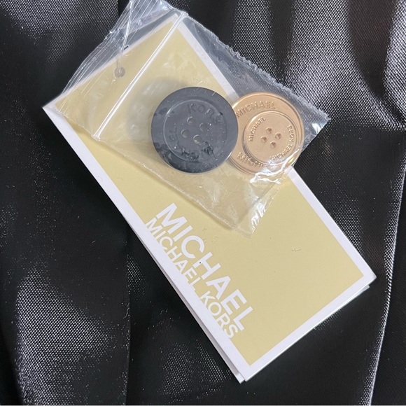 MICHAEL Michael Kors Wool Blend Black Double Breasted Coat w/Sequin Coll… - Picture 13 of 16